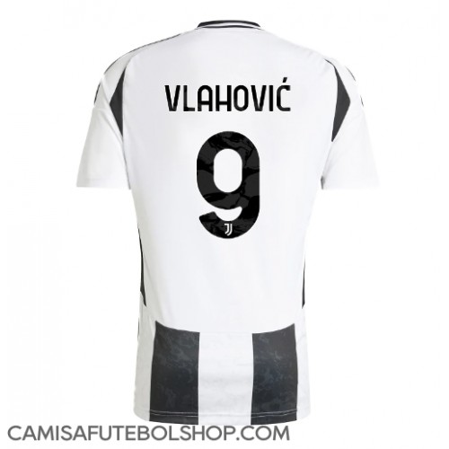 Camisa de time de futebol Juventus Dusan Vlahovic #9 Replicas 1º Equipamento 2024-25 Manga Curta